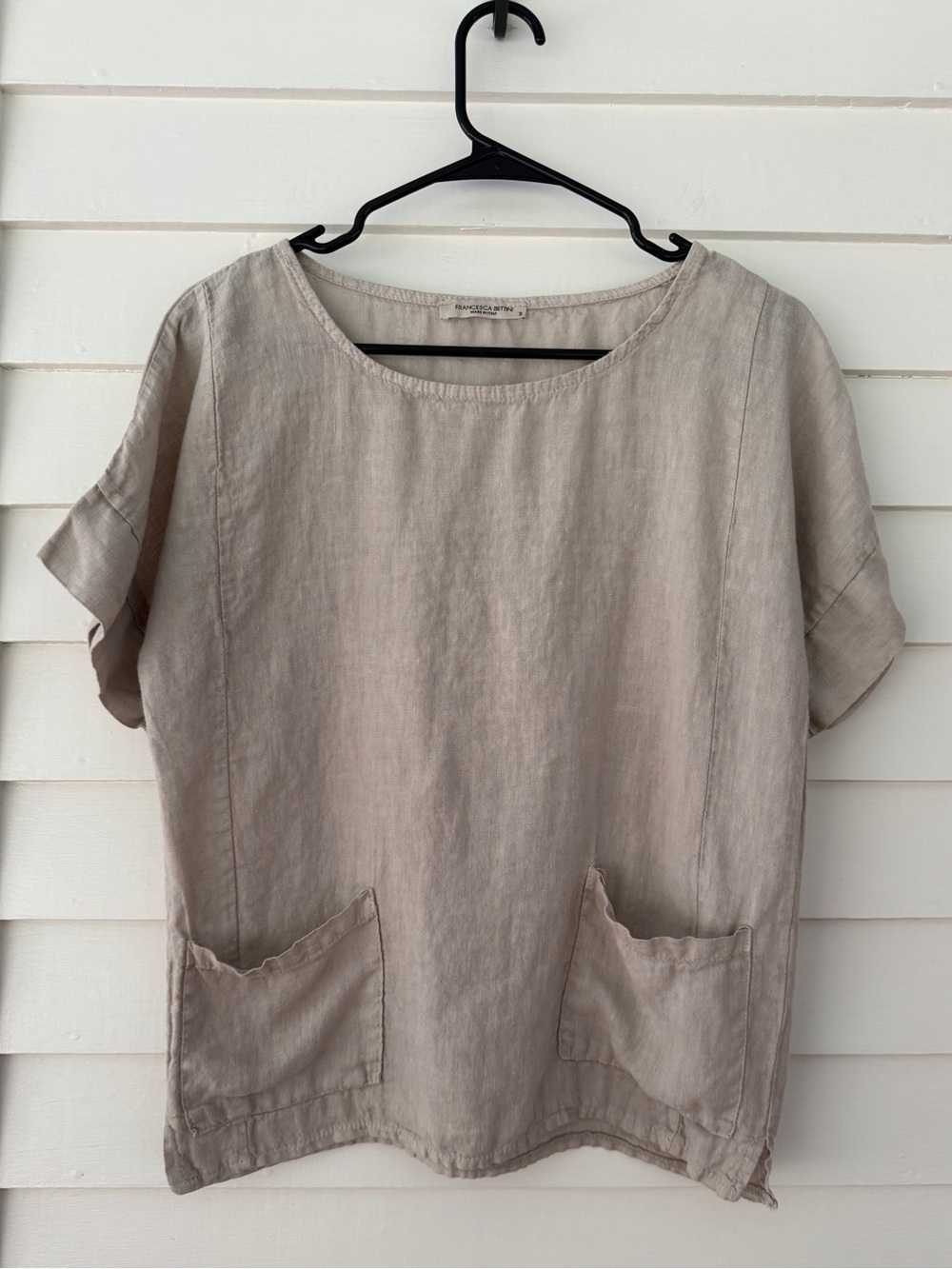 Francesca Bettini | 100% Linen Pocket Top Size Small